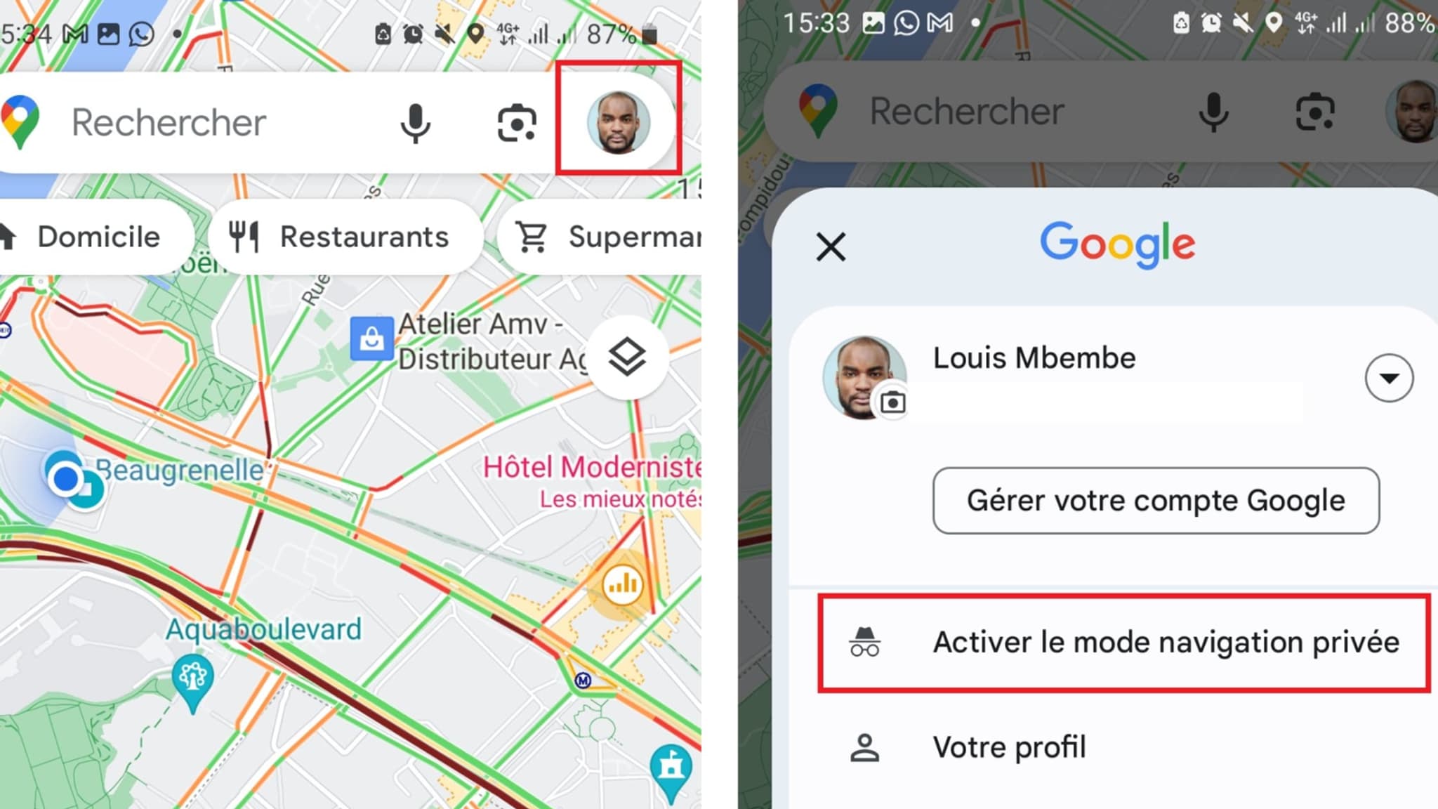 Utiliser Google Maps en mode navigation privée 