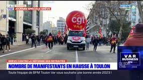 Grève du 31 janvier: 20.000 manifestants à Toulon d'après les syndicats, 9000 selon les forces de l'ordre