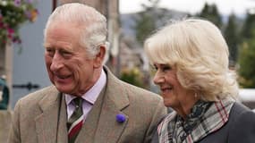 Le roi Charles III et la reine consort Camilla, à Ballater le 11 octobre 2022. October 11, 2022.