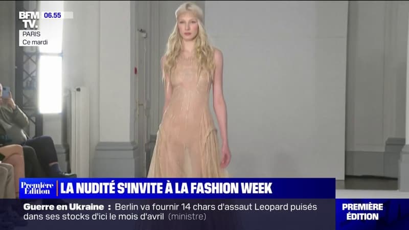 La nudité et la transparence s'invitent sur les podiums de la Fashion Week de Paris
