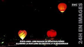 Des montgolfières illuminent la nuit lors d'un festival aux Etats-Unis