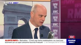 Jean-Michel Blanquer évoque "un peu moins de 10% de grévistes" dans l'Éducation nationale ce vendredi