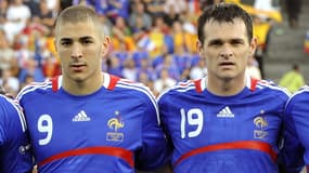 Karim Benzema et Willy Sagnol en 2008 avec les Bleus