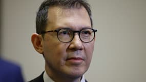 Le PDG d'Air France-KLM Benjamin Smith à Amsterdam le 12 avril 2023. 