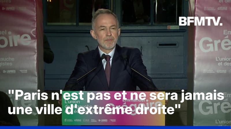 Municipales 2026: la prise de parole en intégralité d'Emmanuel Grégoire, donné gagnant à Paris (estimation Elabe-Berger Levrault)