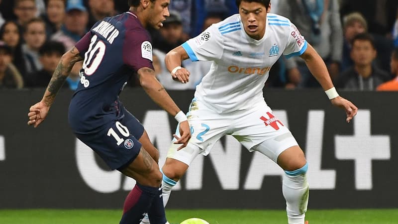 Neymar (PSG) et Hiroki Sakai (OM)