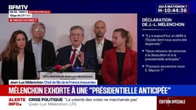 Crise politique: "Le départ d'Emmanuel Macron est une exigence légitime", martèle Jean-Luc Mélenchon