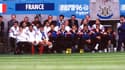 Le banc des Bleus contre la Roumanie, en 1996