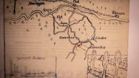La carte au trésor dévoilée début janvier par les archives néérlandaises, qui laisse penser qu'un trésor nazi se cache dans le village d'Ommeren.