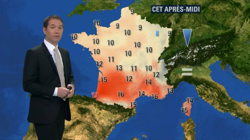 Températures de vendredi après-midi.