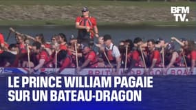 Le prince William pagaie sur un bateau-dragon 