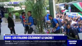 Les joueurs italiens, fraîchement sacrés champions d'Europe, sont arrivés à Rome