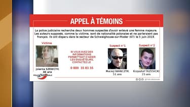 Un appel à témoins avait été diffusée la semaine dernière pour retrouver l'infirmière polonaise et ses deux ravisseurs.