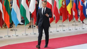 Emmanuel Macron à Bruxelles pour le sommet européen sur la crise migratoire, le 28 juin 2018