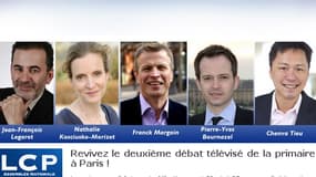 Les cinq candidats à la primaire UMP pour la campagne municipale de Paris en 2014.