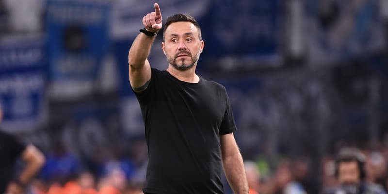 Roberto De Zerbi avec l'OM, le 12 septembre 2025