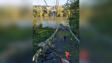 Un pont suspendu s'est effondré ce lundi matin au nord de Toulouse.