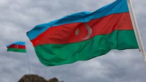 Le drapeau d'Azerbaïdjan - Image d'illustration 