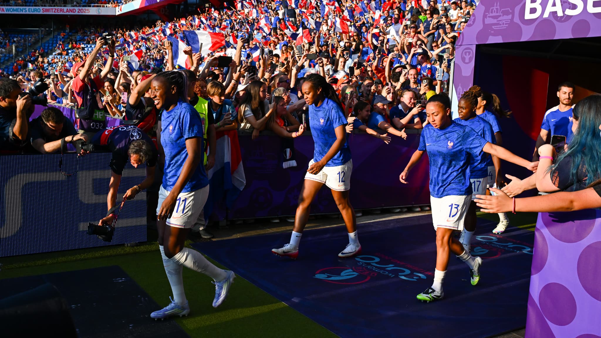 Les Bleues avant France-Pays-Bas à l'Euro 2025, le 13 juillet 2025.
