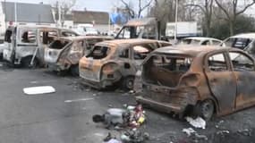 Des véhicules incendiés dans le quartier Sanitas de Tours, décembre 2023 