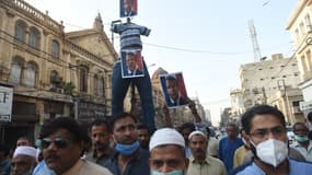 Une manifestation contre la France au Pakistan.