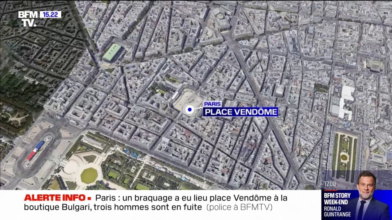 Paris: une boutique Bulgari a été braquée place Vendôme, les 3 suspects ...