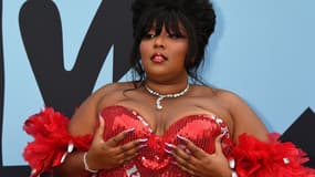 Lizzo sur le tapis rouge des MTV VMAs, le 26 août 2019 à Newark