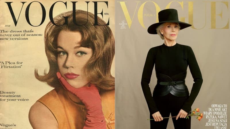 Jane Fonda dans Vogue en 1959 et en 2021