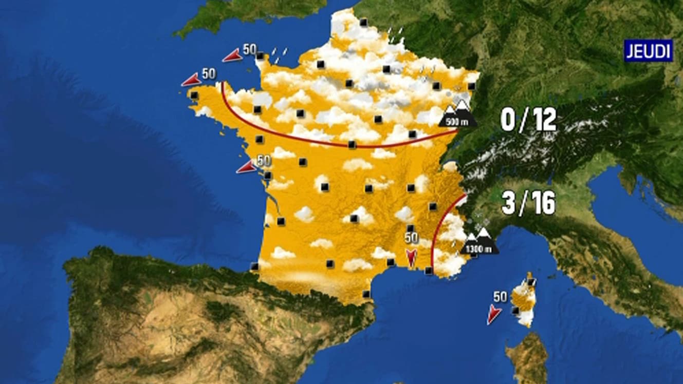 Les prévisions météo du jeudi 15 avril 2021.
