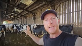Etienne, éleveur de vaches connu sur Youtube sous le nom d'Agriyoutubeurre