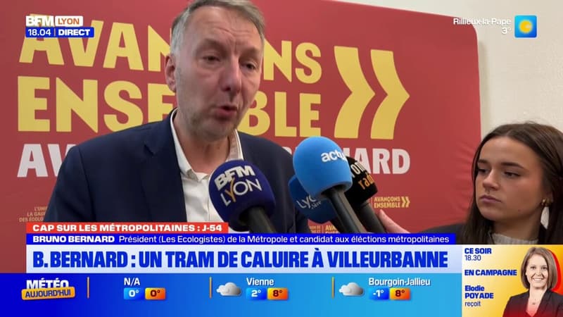 Municipales 2026 : Bruno Bernard annonce un tramway de Caluire à Villeurbanne