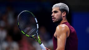 L'Espagnol Carlos Alcaraz pendant le Japan Open à Tokyo, le 30 septembre 2025