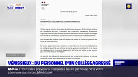 Vénissieux : le personnel d'un collège agressé