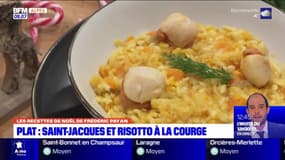 Recette de Noël de Frédéric Payan: saint-jacques et risotto à la courge