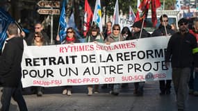 A Marseille, une manifestation contre la réforme des rythmes scolaires en décembre 2013