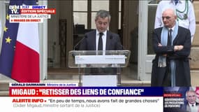 Passation au ministère de la Justice: "Nous allons travailler main dans la main avec le ministère de l'Intérieur", déclare Gérald Darmanin 