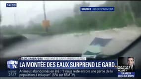 Dans le Gard, cet automobiliste a été surpris par la montée des eaux