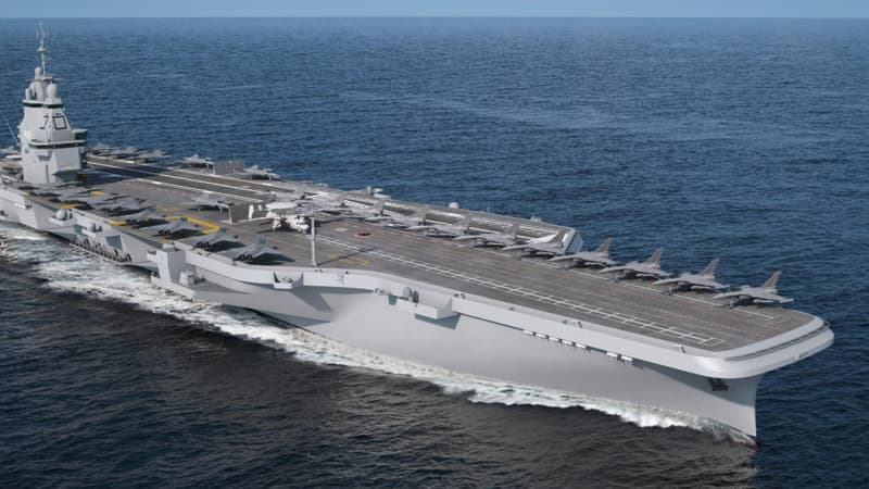 Le "Richelieu" ? Le "François Mitterrand" ? Le "Simone Veil" ? Emmanuel Macron va dévoiler le nom du futur porte-avions géant (il pèsera 77.000 tonnes contre 42.000 pour le Charles de Gaulle)