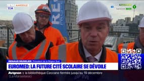 Marseille: Renaud Muselier visite le chantier de la future cité scolaire