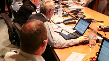 La cellule de crise suivant les opérations d'enquête de la tuerie de Toulouse et des meurtres de militaires dans la ville rose et à Montauban.