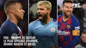 PSG : Mbappé 2e buteur le plus efficace d'Europe, devant Aguero et Messi