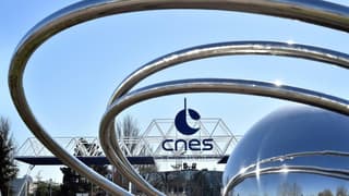 L'entrée du CNES à Toulouse, en mars 2017