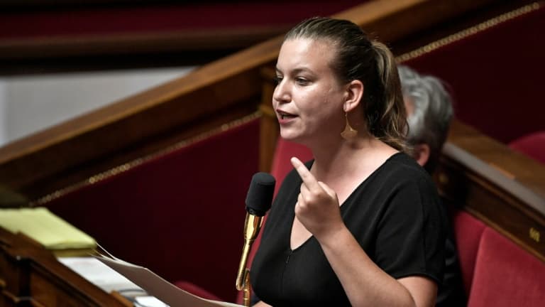 Mathilde Panot lors d'une session de questions au gouvernement à l'Assemblée nationale le 28 juillet 2020