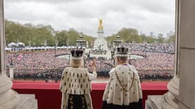 Le roi Charles III et la reine Camilla au balcon de Buckingham palace ce samedi 6 mai 2023.