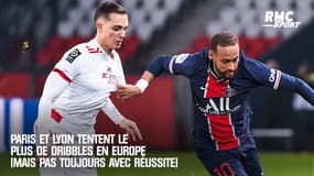 Le PSG et l'OL, équipes qui dribblent le plus en Europe (mais pas toujours avec réussite)