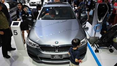 Une BMW Série 5 au dernier salon automobile de Bangkok (Thaïlande), en avril.