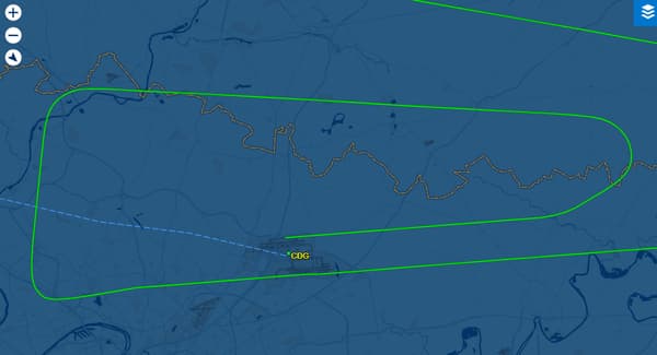 La trajectoire du vol AF011 lors de son aterissage à Roissy. 
