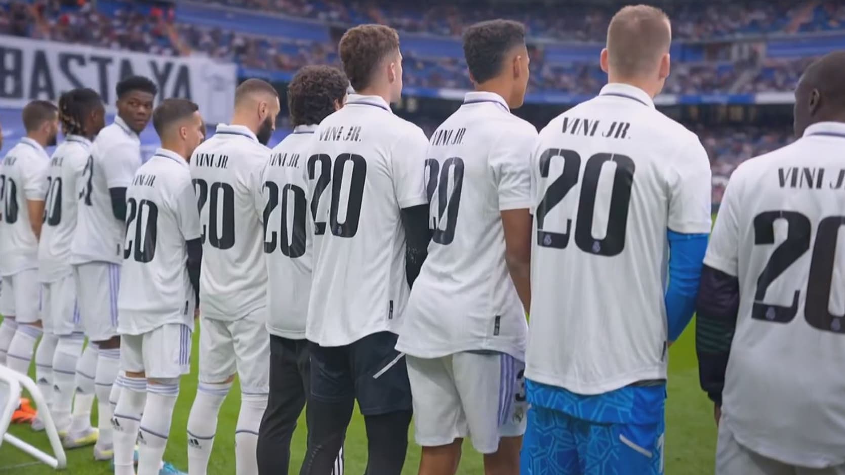 Les maillots Vinicius Jr portés par les joueurs du Real Madrid