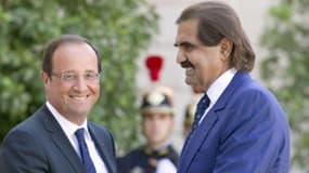 Cheikh Hamad avec François Hollande en août 2012