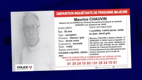 Un appel à témoins a été lancé ce dimanche par la police des Yvelines en raison de la disparition inquiétante de Maurice Chauvin